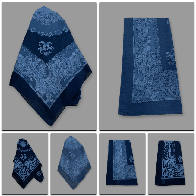 Lenço estampado 90 poliester