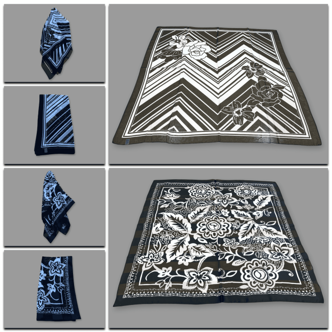 Lenço estampado 90 poliester