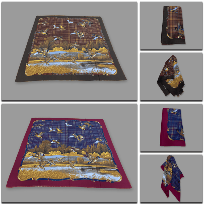 Lenço estampado 90 poliester